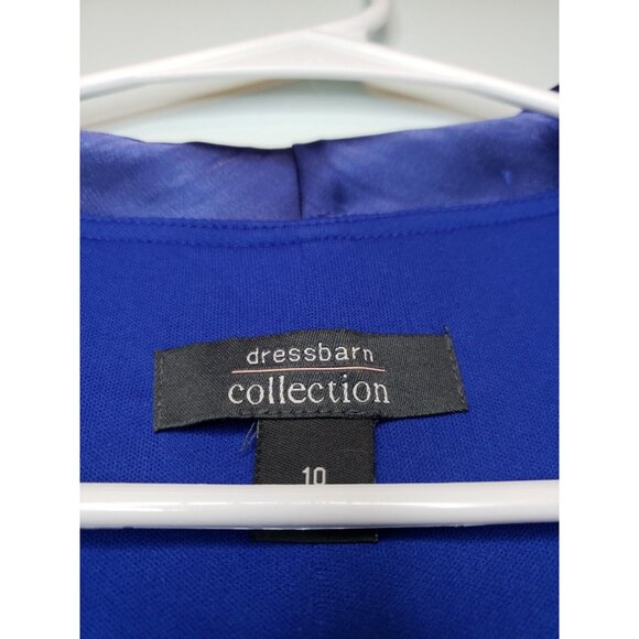 Dressbarn Collection Womens 10 Jacket Top Blue Shiny Long Ruffled Sleeve V Neck - Picture 6 of 6